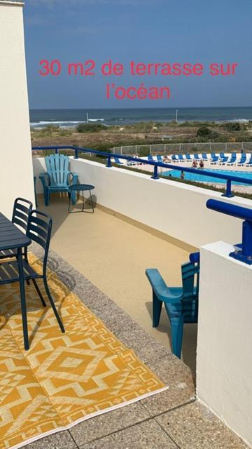 Bleu Marine Vue Ocean, 2 Chambres, Terrasse 30M2, Parking Privatif Et Piscine En Ete Lacanau Exterior foto